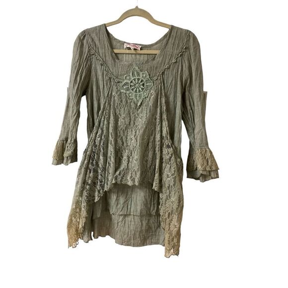 Pretty Angel tunic top pale green sz Small - Picture 1 of 4